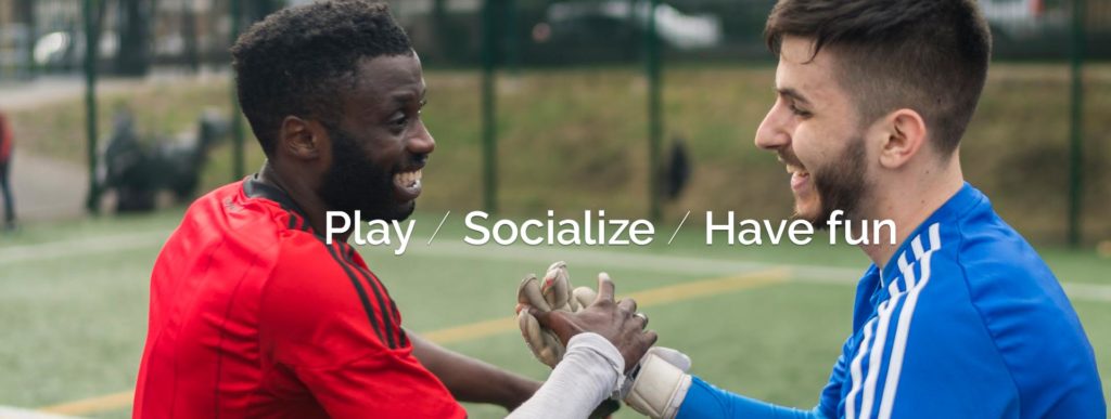 Play social football games with the local community.